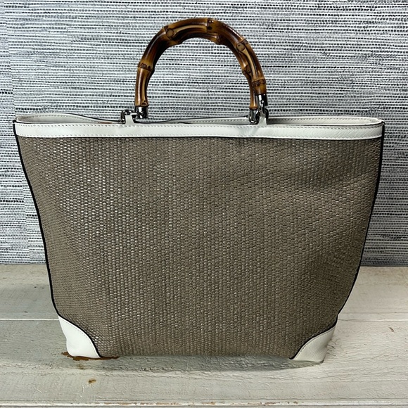 Gucci Raffia Bamboo Handles Straw Tote ✅COA Included - Picture 8 of 16